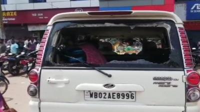 Bengal BJP Chief Dilip Ghosh's car attacked