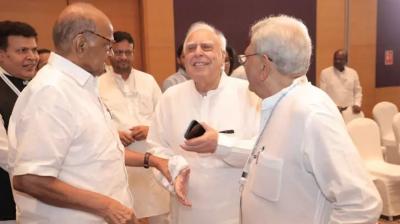 Kabil Sibbal with INDIA leaders.