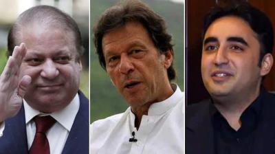 Nawaz Sharif, Imran Khan and Bilawal Bhutto Zardari