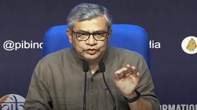 Ashwani Vaishnav briefing medi about MSP for kharif crops. (Photo : PTI)