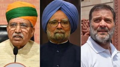 Arjun Ram Meghwal, Dr. Manmohan Singh and Rahul Gandhi