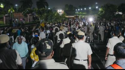 New Delhi: Security personnel keep vigil as climate activist Soman Wangchuk and other Ladakhis, under police detention for the past two days for violating prohibitory orders during their 'Delhi Chalo Padyatra', were taken to Rajghat on Gandhi Jayanti, in New Delhi, Wednesday, Oct 2, 2024. (PTI Photo/Kamal Singh)