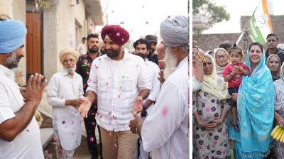 ਅਮਰਿੰਦਰ ਸਿੰਘ ਰਾਜਾ ਵੜਿੰਗ ਹਲਕਾ ਗਿੱਦੜਬਾਹਾ ਵਿੱਚ ਹਲਕਾ ਵਿਧਾਇਕ ਦੀ ਉਮੀਦਵਾਰ ਅੰਮ੍ਰਿਤਾ ਵੜਿੰਗ ਦਾ ਸਾਥ ਦਿੰਦੇ ਹੋਏ।