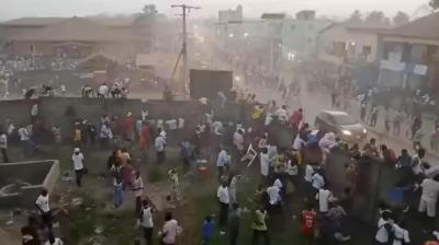 Clash between fans during a football match in Guinea