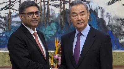 Foreign Secretary Vikram Misri and Chinese Foreign Minister Wang Yi