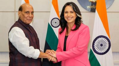 Rajnath Singh and Tulsi Gabbard