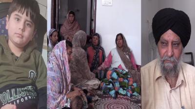 ਮ੍ਰਿਤਕ ਨਵਬੀਰ ਸਿੰਘ ਗਾਬੀ, ਵਿਰਲਾਪ ਕਰਦੇ ਰਿਸ਼ਤੇਦਾਰ ਅਤੇ ਦਾਦਾ ਚੈਨ ਸਿੰਘ ਚੱਕਰਵਰਤੀ।