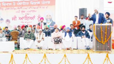 Manpreet Badal during Panchayats Function