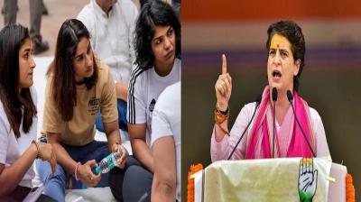  Priyanka Gandhi supported the wrestlers