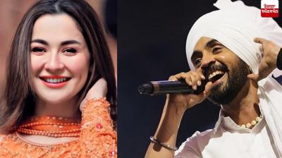 Diljit dosanjh pakistani actress hania amir performed in london 