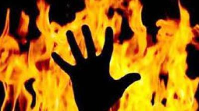  the husband set himself on fire outside the Pinjore police station