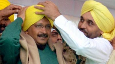 Kejriwal with Bhagwant Maan 
