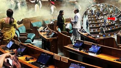 Huge Security Breach In Parliament: 2 Men Jump Into Lok Sabha From Gallery