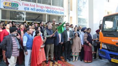 Food safety on wheels, Dr. Balbir Singh flag mobile food testing vans