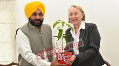 British Deputy High Commissioner Caroline Rowett calls on Bhagwant Mann