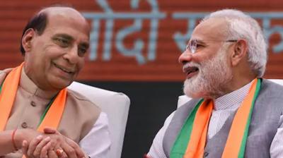 Rajnath Singh and PM Modi