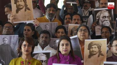Silent protest against insulting Bengali heroes during 'Vande Mataram' debate