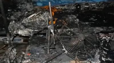 A terrible fire broke out in the worship pandal