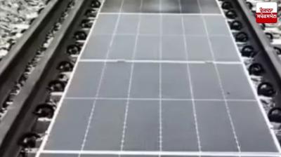 Removable solar panel system installed between railway tracks at Bareka, Varanasi