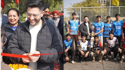 MP Raghav Chadha inaugurates 6 badminton courts and 2 volleyball courts in Mohali with MPLADS funds