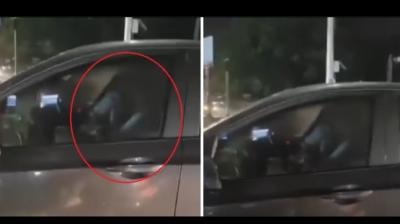 Man kissing his Girlfriend