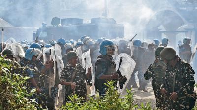 Angry mob sets local BJP office on fire in Manipur