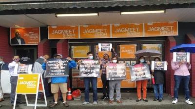Indian diaspora in Vancouver holds protest against NDP leader Jagmeet Singh