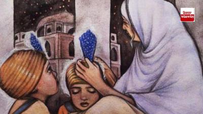 The cool breeze soothes the chest, the mother sits and caresses her grandchildren with love...