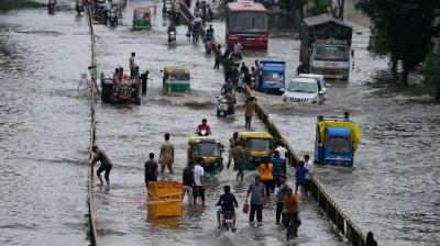 Heavy rain falling in india