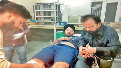 Attack on a constable only a short distance from the police station...