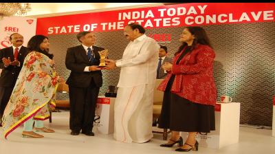 Punjab gets awards for 'Best Big State in Agriculture' during India today...