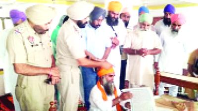 Police officers investigating.