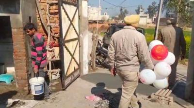 Flags and balloons of Pakistani political party found in Barnala news in punjabi 