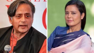 Shashi Tharoor on his cropped image with TMC's Mahua Moitra