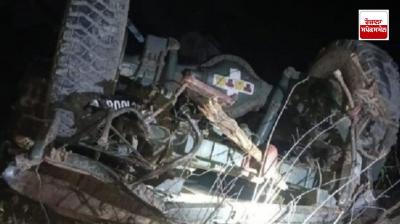 ਹਾਦਸੇ ਦੌਰਾਨ ਨੁਕਸਾਨਿਆ ਗਿਆ ਫੌਜ ਦਾ ਵਾਹਨ 