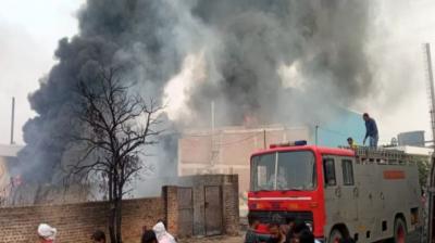A terrible fire broke out in a pesticide company in Bahadurgarh