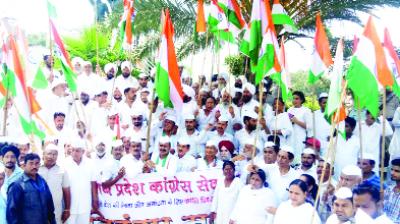 Congress Seva Dal Workers During Tiranga March