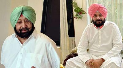 Captain Amarinder Singh and Navjot Sidhu 