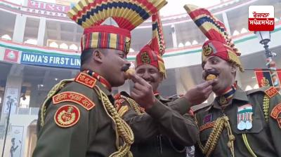 BSF hoists tricolor at Attari-Wagah border on the occasion of 76th Republic Day