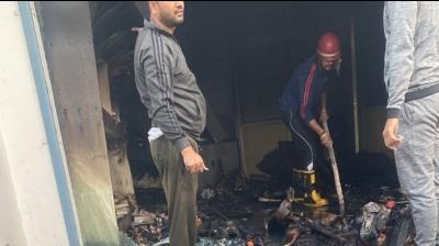 A terrible fire broke out at a sports showroom in Patiala