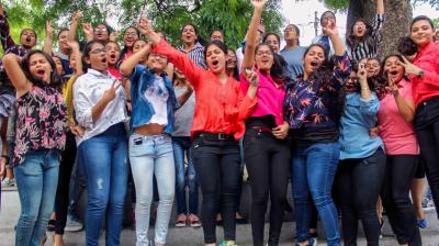 cbse girls students happy