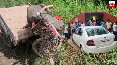 High-speed car hits rickshaw