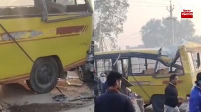 A school bus full of children met with an accident in the early morning