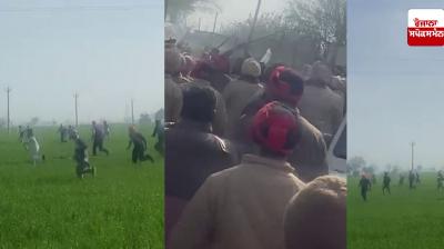 Dispute over panchayat land, farmers and police face to face
