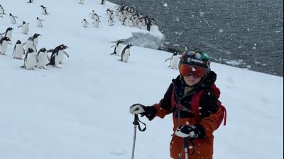 An 8-year-old American boy became the youngest mountaineer after skiing on seven continents