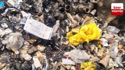 10-12 bags of medicines kept in the health center were burnt.