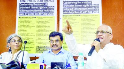 Relatives of activists  Addressing the Journalists 