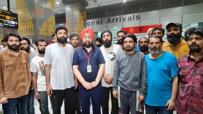 New Delhi: Indian nationals who were held captive by an armed group in Libya upon their arrival in Delhi, Sunday evening