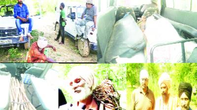 People ready for Hunting  And   Weapons in Jeep for Hunting