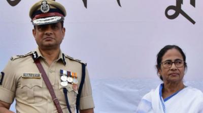 West Bengal CM Mamata Banerjee & Kolkata Police Commissioner Rajeev Kumar